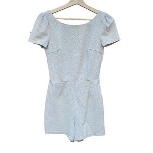 Ark&co small cream colored romper with blue animal print